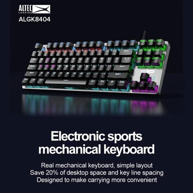 有线机械游戏键盘 灰色 英文配列 办公电竞
