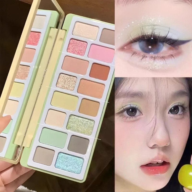 马卡龙眼影盘多色哑光显色绿色夏日彩色